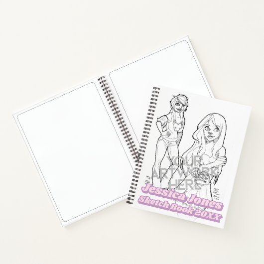 可愛いガーリー女子10代のアートワーク写真のスケッチ ノートブック (内部)