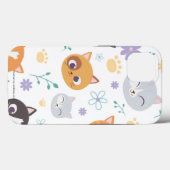 可愛いガーリー子猫カラフルイラストレーション Case-Mate iPhoneケース (裏面 (横))
