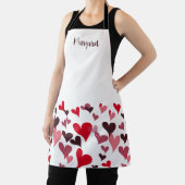 可愛いガーリー手描きハートロマンお洒落ティック エプロン (インサイチュ)