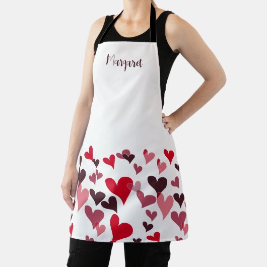 可愛いガーリー手描きハートロマンお洒落ティック エプロン (インサイチュ)