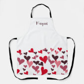 可愛いガーリー手描きハートロマンお洒落ティック エプロン (正面)