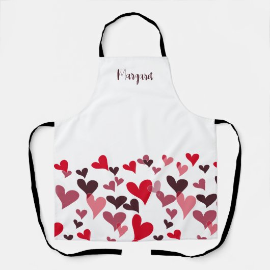 可愛いガーリー手描きハートロマンお洒落ティック エプロン (正面)