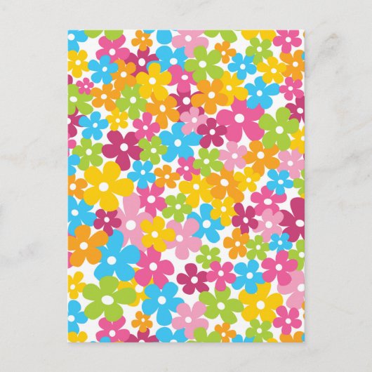 可愛いガーリー春の花 ポストカード (正面)