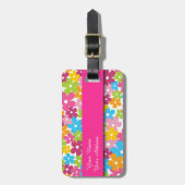 可愛いガーリー春の花 ラゲッジタグ (正面縦)