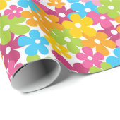 可愛いガーリー春の花 ラッピングペーパー (ロールコーナー)