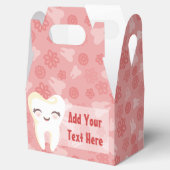 可愛いガーリー歯オンピンク – カスタムパーティーの好意ボックス フェイバーボックス (オープン)