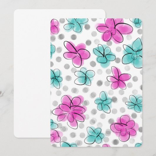 可愛いガーリー水彩柄 (正面/裏面)