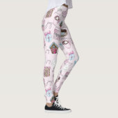 可愛いガーリー水色ピンクのクリスマス レギンス (右)