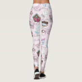 可愛いガーリー水色ピンクのクリスマス レギンス (裏面)