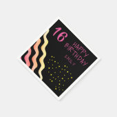 可愛いガーリー波スターパターン誕生日パーティー スタンダードカクテルナプキン (角)