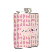 可愛いガーリー洋フェミニン梨のモノグラムのイニシャル フラスク (右)