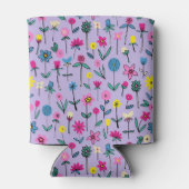 可愛いガーリー薄紫鮮やかな花柄 缶クーラー (裏面)