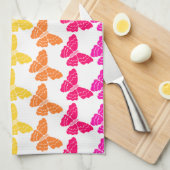 可愛いガーリー虹カラフル蝶パターン キッチンタオル (四つ折り)
