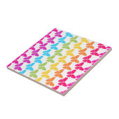 可愛いガーリー虹カラフル蝶パターン タイル (側面)