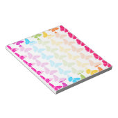 可愛いガーリー虹カラフル蝶パターン ノートパッド (アングル)