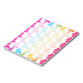 可愛いガーリー虹カラフル蝶パターン ノートパッド (回転)