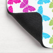 可愛いガーリー虹カラフル蝶パターン マウスパッド (コーナー)