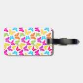 可愛いガーリー虹鮮やか蝶のパターン名 ラゲッジタグ (裏面横)