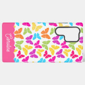 可愛いガーリー虹鮮やか蝶のパターン名 SAMSUNG GALAXYケース (裏面横)