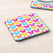 可愛いガーリー虹鮮やか蝶パターン コースター (左側)