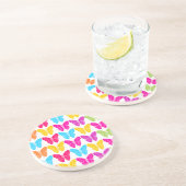 可愛いガーリー虹鮮やか蝶パターン コースター (側面)