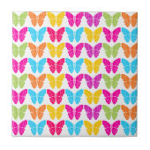 可愛いガーリー虹鮮やか蝶パターン タイル (正面)