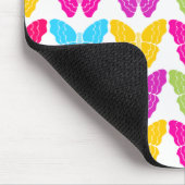 可愛いガーリー虹鮮やか蝶パターン マウスパッド (コーナー)