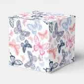 可愛いガーリー蝶カラフルイラストレーション フェイバーボックス (裏面サイド)