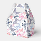 可愛いガーリー蝶カラフルイラストレーション フェイバーボックス (裏面サイド)