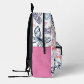 可愛いガーリー蝶カラフルイラストレーション プリントバックパック (左)
