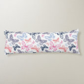 可愛いガーリー蝶カラフルイラストレーション ボディピロー (裏面)