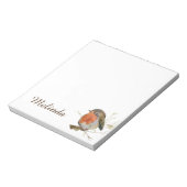 可愛いガーリー赤ロビン ノートパッド (回転)