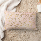 可愛いガーリー赤面ピンクメタリック金ゴールドヴィンテージ ランバークッション (ブランケット)