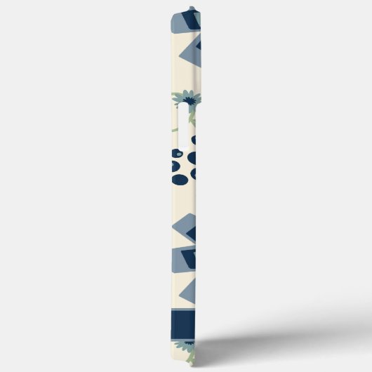 可愛いガーリー青い花パターントレンディーインスピレーション Case-Mate iPhoneケース (裏面 / 右)