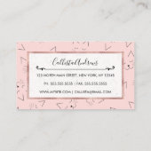 可愛いガーリー黒猫顔ピンク 名刺 (裏面)