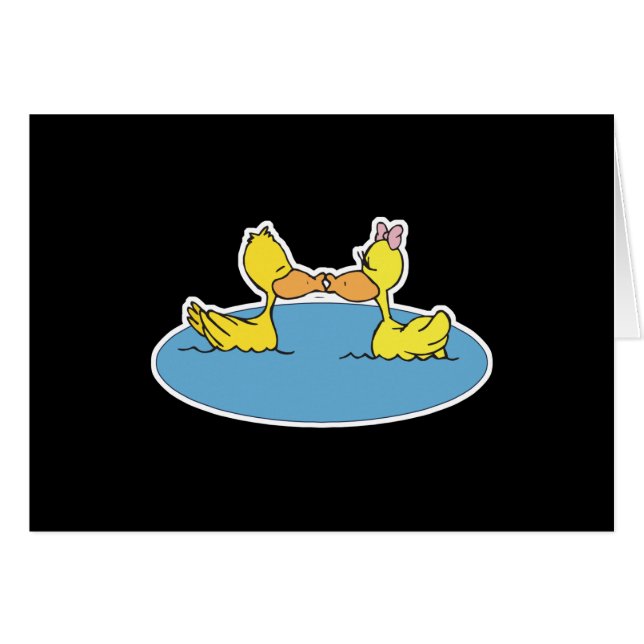 可愛いキスをするアヒル (正面横)