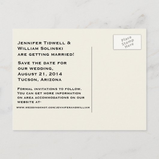 可愛いキスをするトカゲの結婚式 案内ポストカード (裏面)