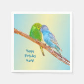 可愛いキスをする仲間 – パステル背景にアクリル スタンダードカクテルナプキン (正面)