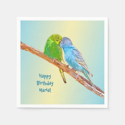 可愛いキスをする仲間 – パステル背景にアクリル スタンダードカクテルナプキン (正面)