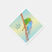 可愛いキスをする仲間 – パステル背景にアクリル スタンダードカクテルナプキン (角)