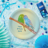 可愛いキスをする仲間 – パステル背景にアクリル ペーパープレート (パーティー)