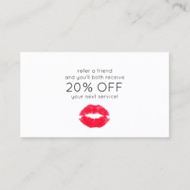 可愛いキスをする唇の顧客紹介 紹介カード