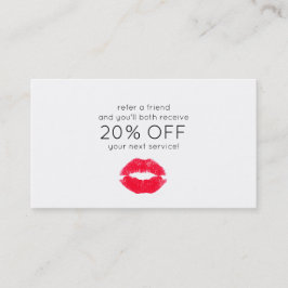 可愛いキスをする唇の顧客紹介 紹介カード
