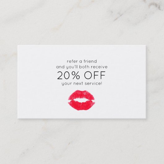 可愛いキスをする唇の顧客紹介 紹介カード (正面)