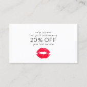 可愛いキスをする唇の顧客紹介 紹介カード (正面)