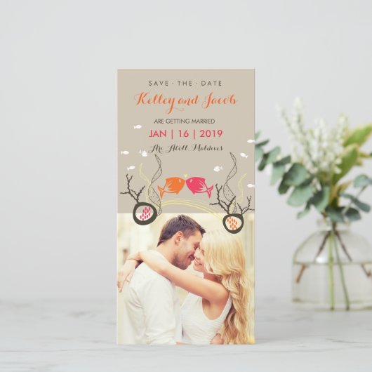 可愛いキスをする魚とサンゴ水中写真 セーブザデート (スタンド正面)