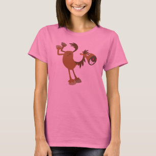 可愛いキック漫画馬女性用Tシャツ Tシャツ