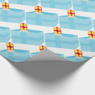 可愛いキッズアートおもしろい聖ニック・シンタークラース ラッピングペーパー