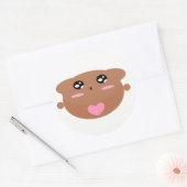 可愛いキッズアートデザインかわいいテディベア恋 ラウンドシール (封筒)