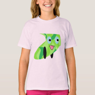 可愛いキッズアートデザイン2かわいい緑の子犬 Tシャツ